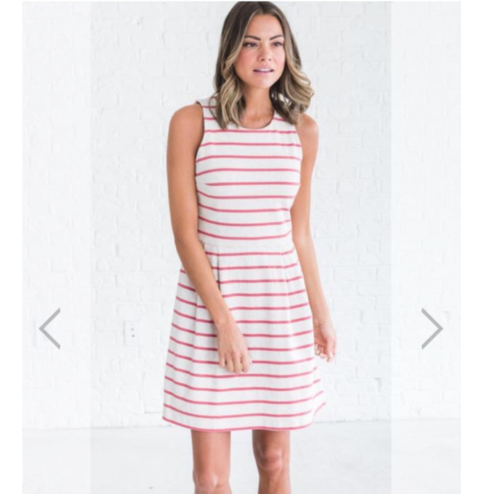 NWT coral and cream striped dress